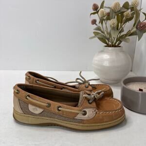 Sperry Authentic Angelfish 1-Eye Colorblock Boat Shoe Tan 9102047 Women 6.5